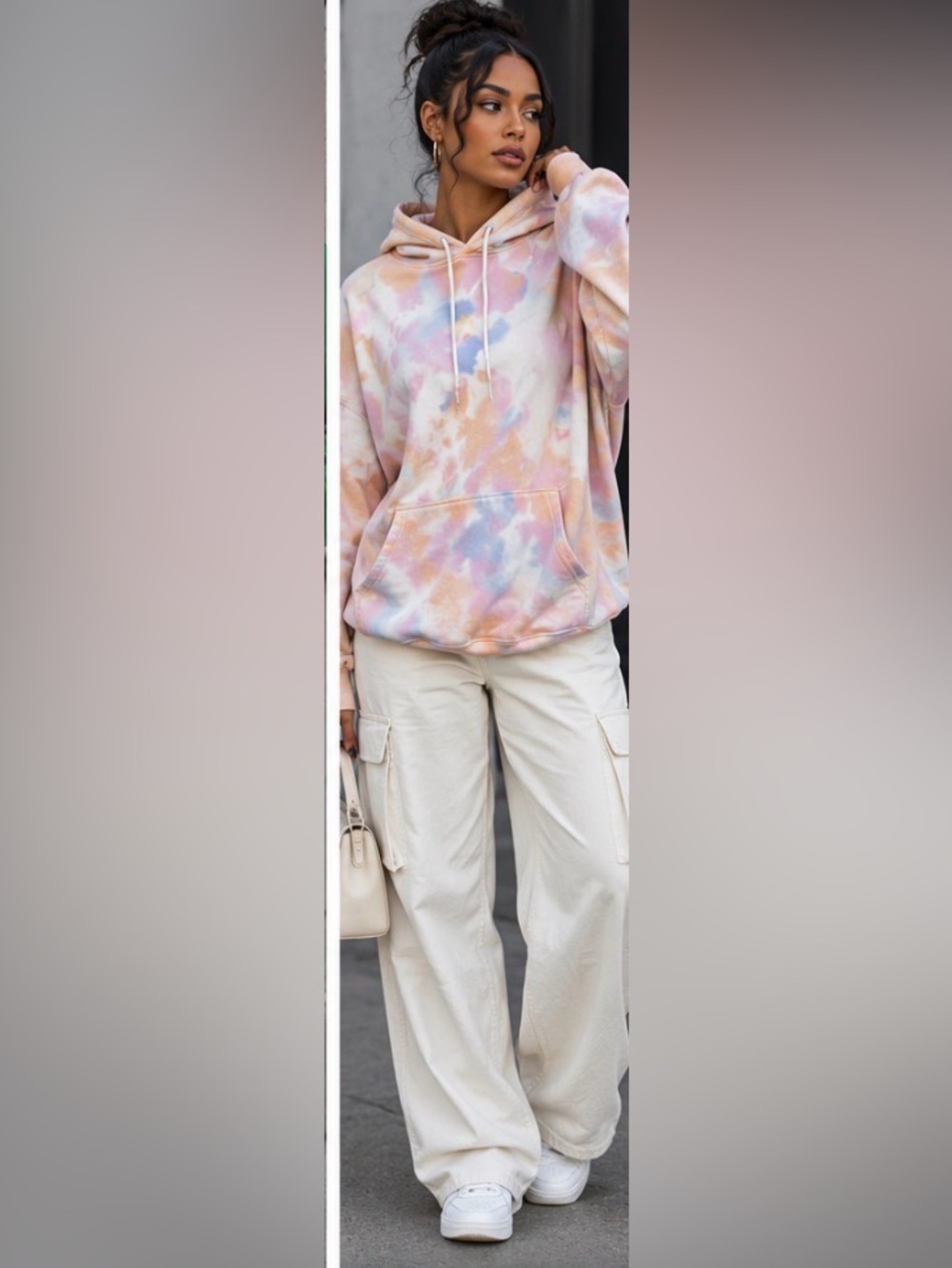 LazyPants Pastel Tie-Dye Cowl Hoodie - Women